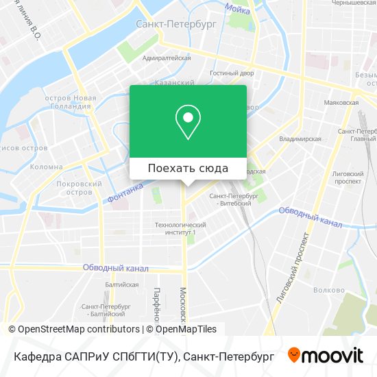 Карта Кафедра САПРиУ СПбГТИ(ТУ)