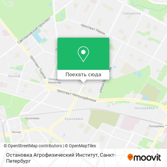 Карта Остановка  Агрофизический Институт
