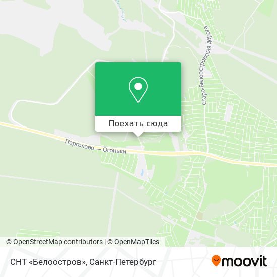 Карта СНТ «Белоостров»