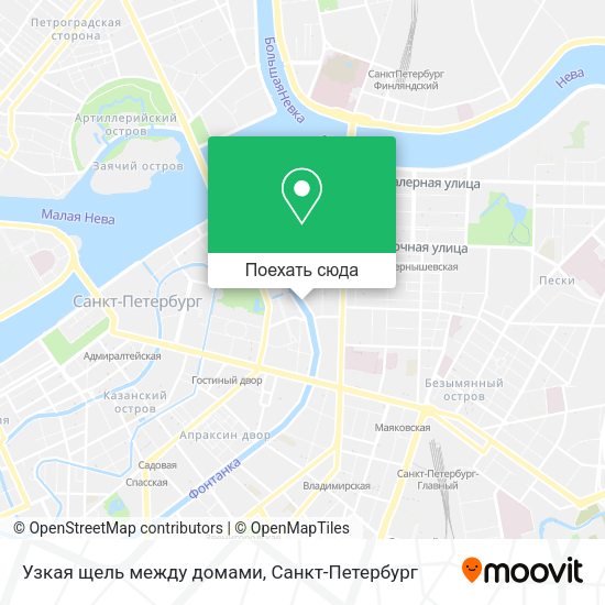 Карта Узкая щель между домами