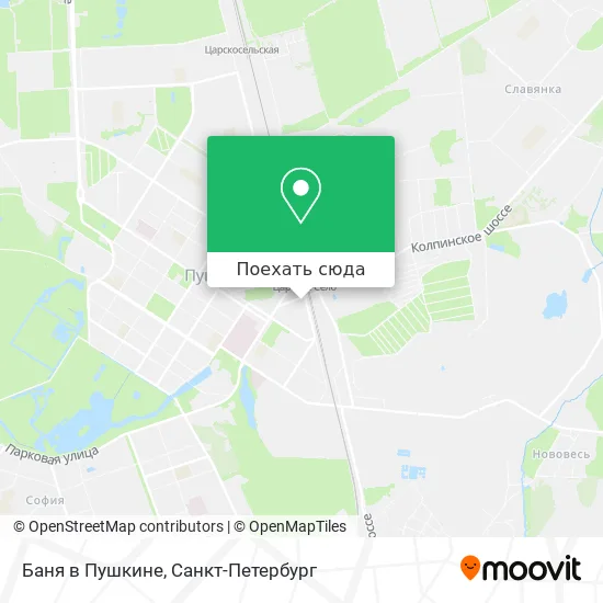 Карта Баня в Пушкине