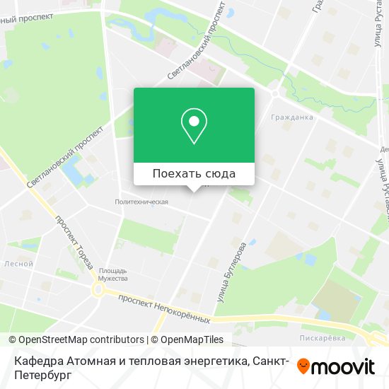 Карта Кафедра  Атомная и тепловая энергетика