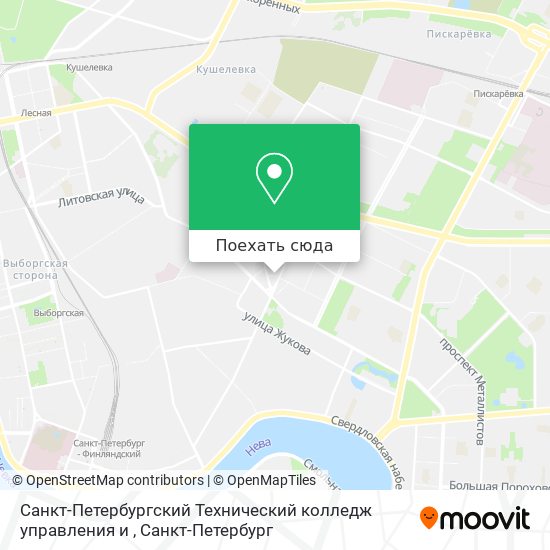 Карта Санкт-Петербургский Технический колледж управления и