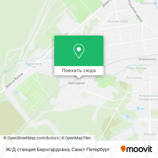 Карта Ж/Д станция Бернгардовка