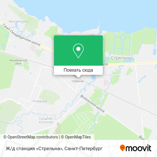 Карта Ж/д станция «Стрельна»