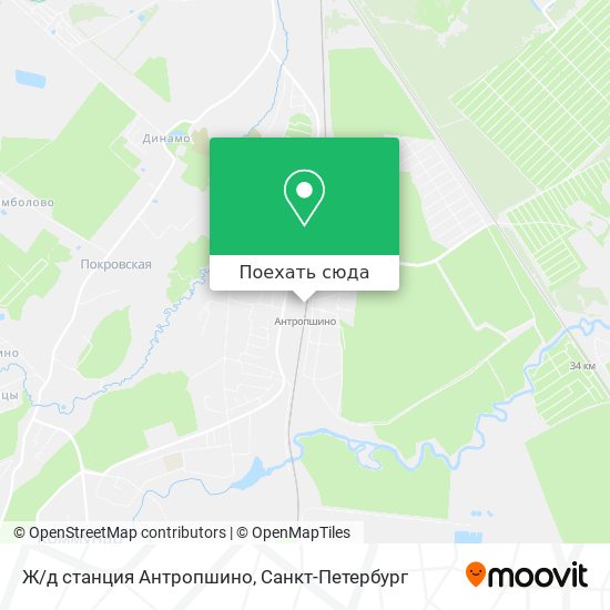 Карта Ж/д станция Антропшино