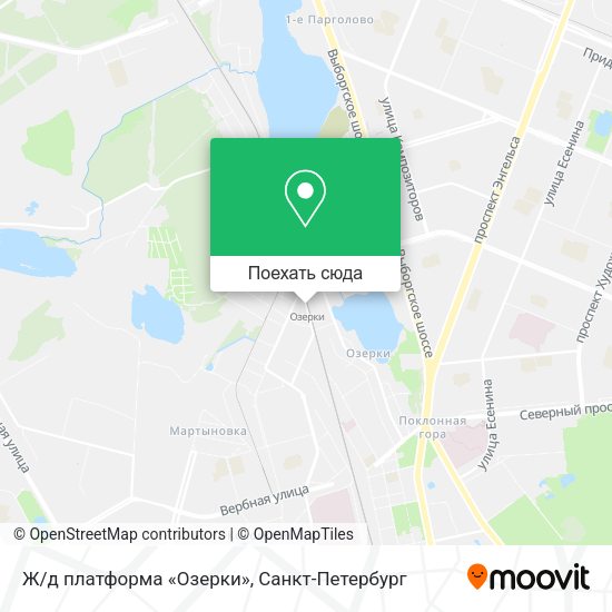 Карта Ж/д платформа «Озерки»