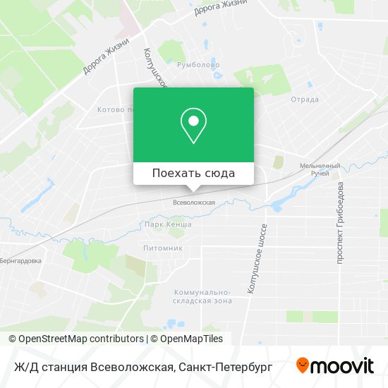 Карта Ж/Д станция Всеволожская