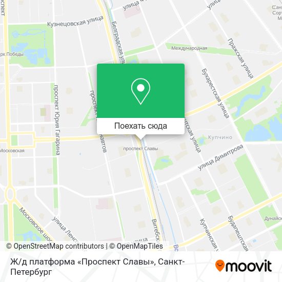 Карта Ж/д платформа «Проспект Славы»