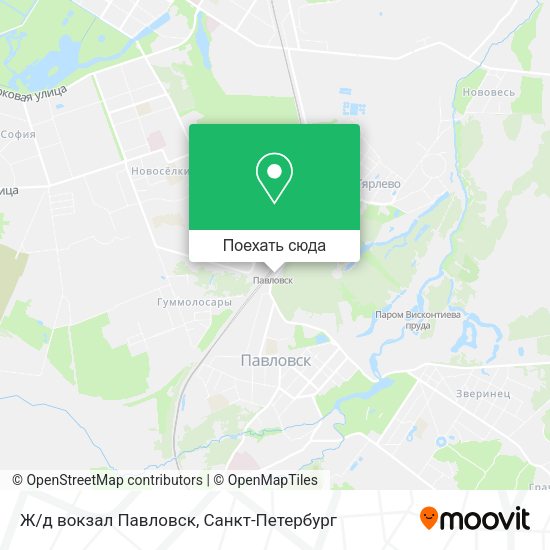 Карта Ж/д вокзал Павловск