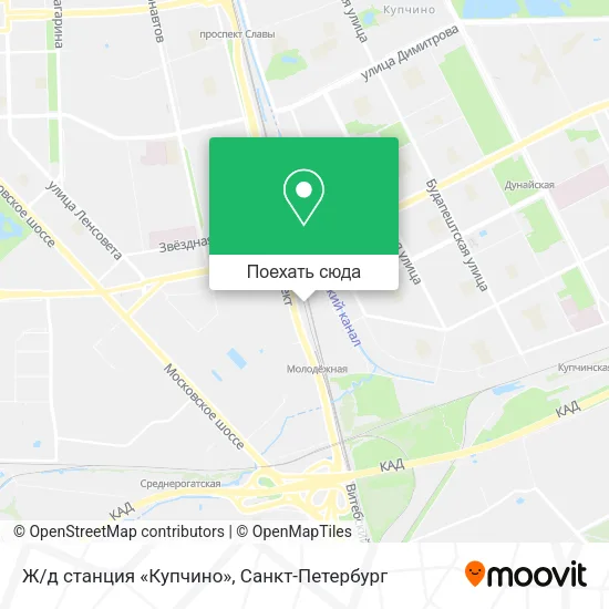 Карта Ж/д станция «Купчино»