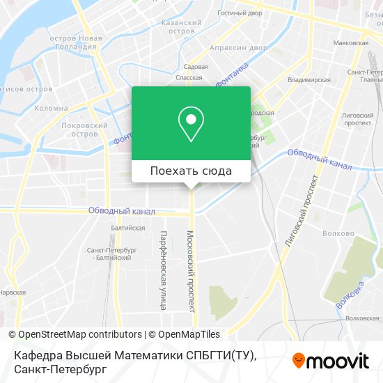 Карта Кафедра Высшей Математики СПБГТИ(ТУ)