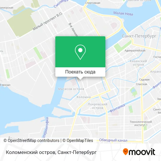 Карта Коломенский остров