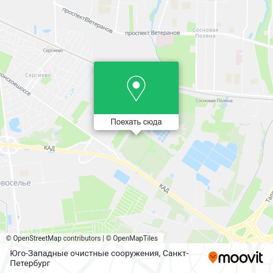 Карта Юго-Западные очистные сооружения
