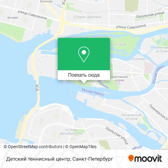 Карта Детский теннисный центр