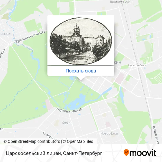Карта Царскосельский лицей