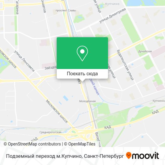 Карта Подземный переход м.Купчино