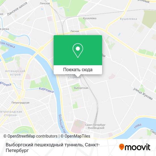 Карта Выборгский пешеходный туннель