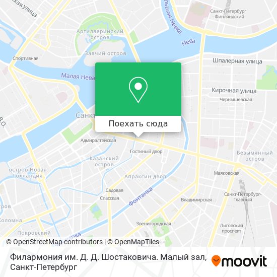 Карта Филармония им. Д. Д. Шостаковича. Малый зал