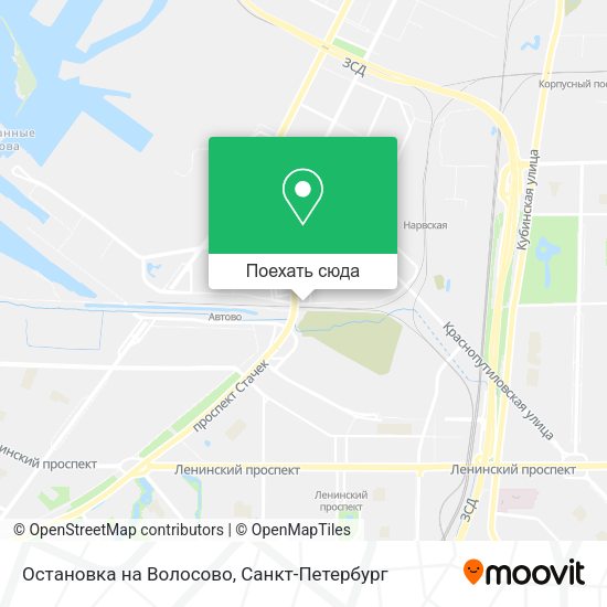Карта Остановка на Волосово