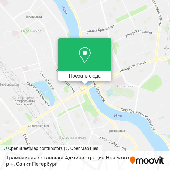 Карта Трамвайная остановка  Администрация Невского р-н
