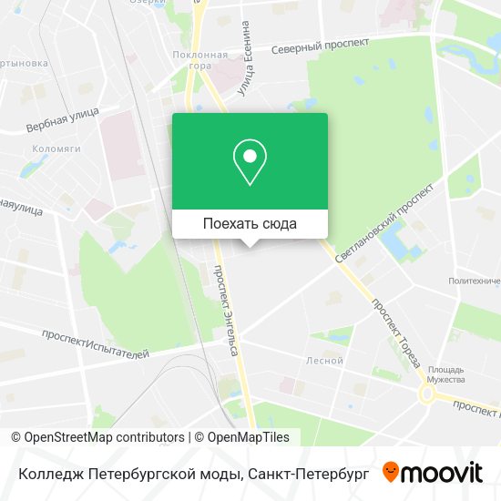 Карта Колледж Петербургской моды