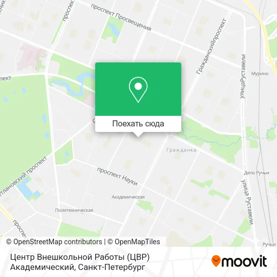 Карта Центр Внешкольной Работы (ЦВР)  Академический