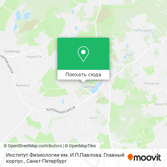 Карта Институт Физиологии им. И.П.Павлова. Главный корпус.