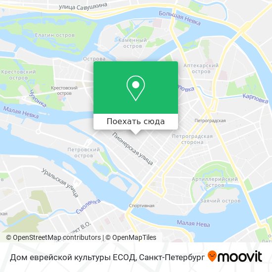 Карта Дом еврейской культуры ЕСОД