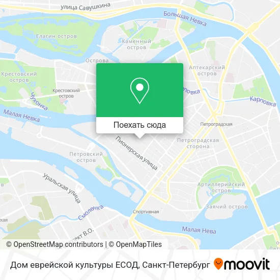 Карта Дом еврейской культуры ЕСОД