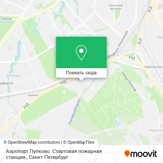 Карта Аэропорт Пулково. Стартовая пожарная станция.