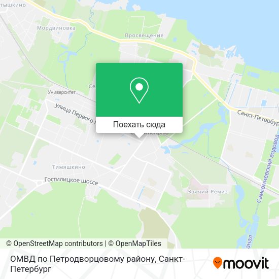 Карта ОМВД по Петродворцовому району