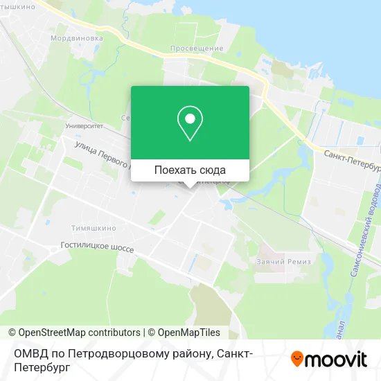 Карта ОМВД по Петродворцовому району