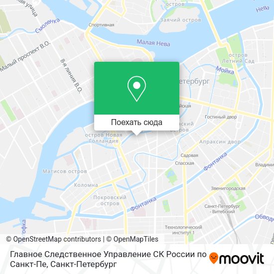 Карта Главное Следственное Управление СК России по Санкт-Пе