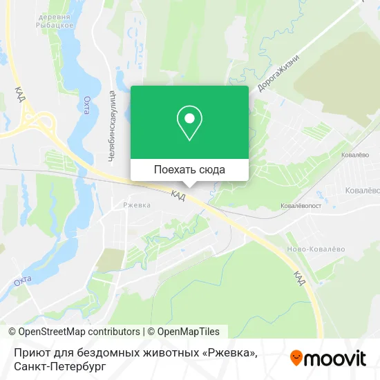 Карта Приют для бездомных животных «Ржевка»