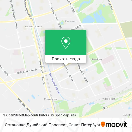 Карта Остановка Дунайский Проспект