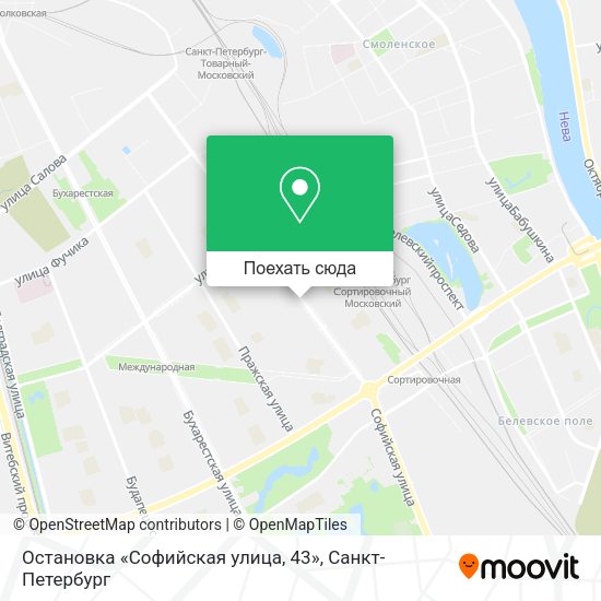 Карта Остановка «Софийская улица, 43»
