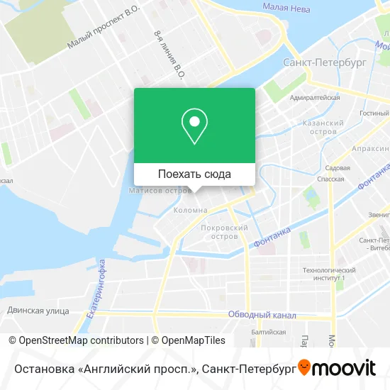 Карта Остановка «Английский просп.»