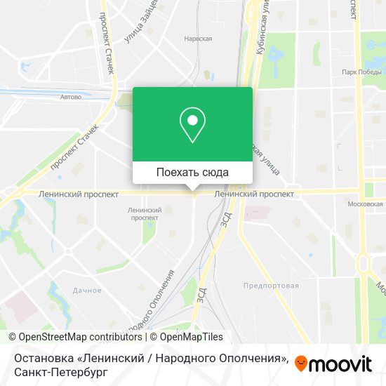 Карта Остановка «Ленинский / Народного Ополчения»