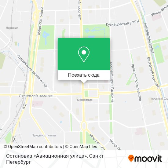 Карта Остановка «Авиационная улица»