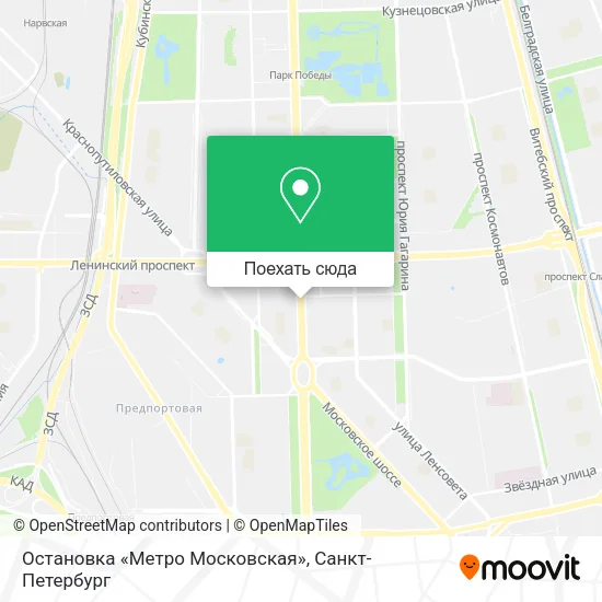 Карта Остановка «Метро Московская»