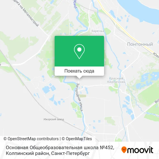 Карта Основная Общеобразовательная школа №452, Колпинский район