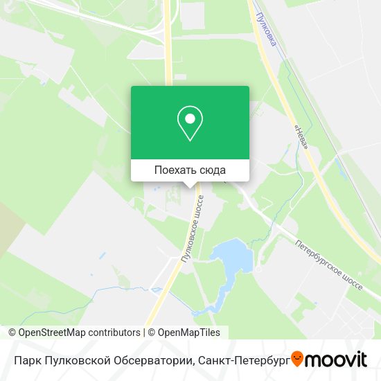 Карта Парк Пулковской Обсерватории