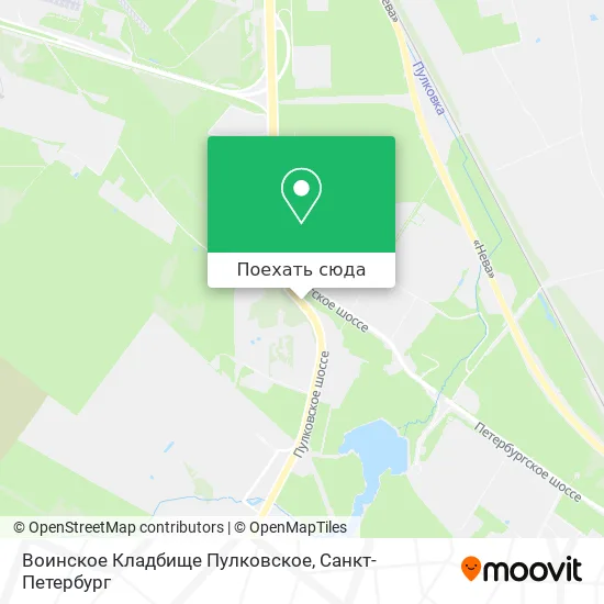 Карта Воинское Кладбище Пулковское