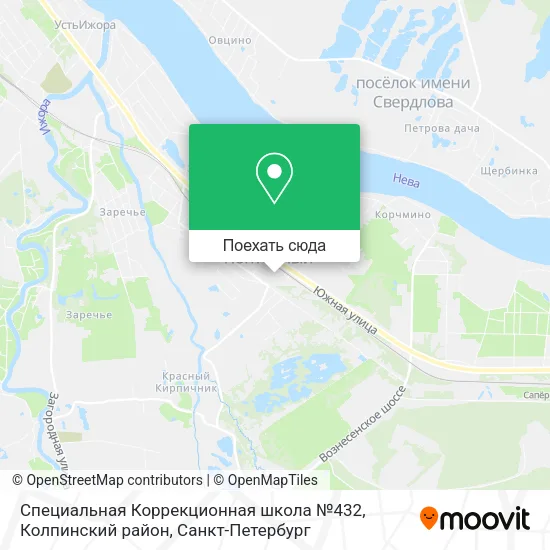 Карта Специальная Коррекционная школа №432, Колпинский район