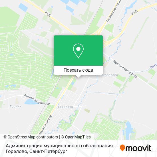 Карта Администрация муниципального образования Горелово