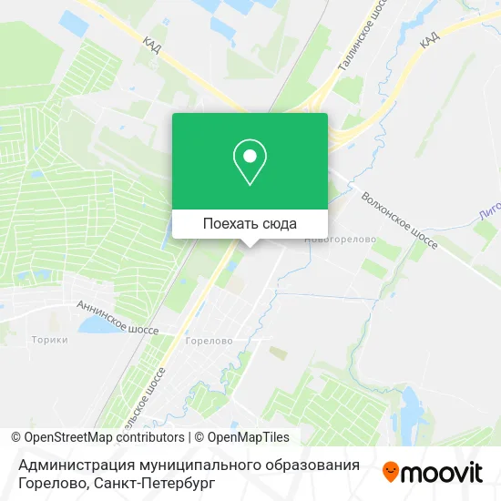 Карта Администрация муниципального образования Горелово