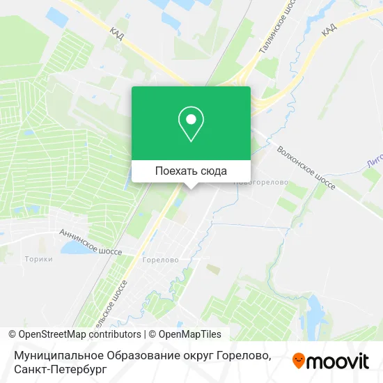 Карта Муниципальное Образование округ Горелово