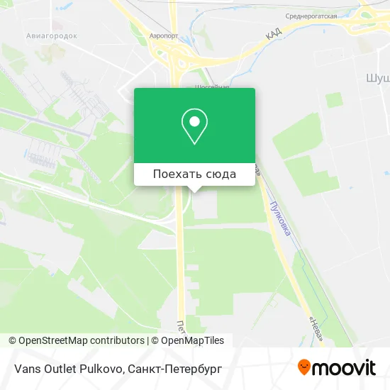 Карта Vans Outlet Pulkovo