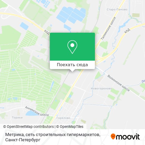 Карта Метрика, сеть строительных гипермаркетов